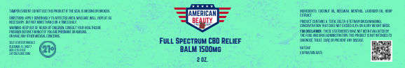 American Beauty Full Spectrum CBD Relief Balm 1500MG