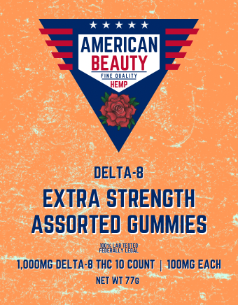 American Beauty Delta 8 Gummies Extra Strength 10 Count 1,000MG